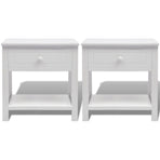 Bedside Cabinets 2 pcs Wood White