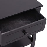 Bedside Cabinet Wood Black - 45-Degree Angle