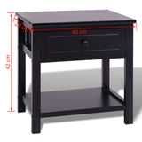 Bedside Cabinets 2 pcs Wood Black - Rear View