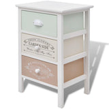 French Storage Cabinet 3 Drawers Wood - Front View