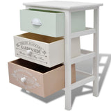 French Storage Cabinet 3 Drawers Wood