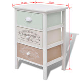 French Storage Cabinet 3 Drawers Wood