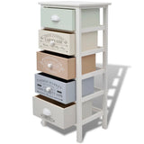 French Storage Cabinet 5 Drawers Wood - Top-Down View