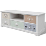 French TV Cabinet Wood - Front View