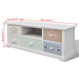 French TV Cabinet Wood - Rear View
