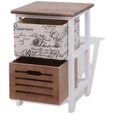 Bedside Cabinets 2 pcs Wood - Top-Down View