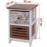 Bedside Cabinets 2 pcs Wood - Close-Up Angle