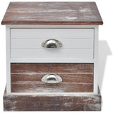 Bedside Cabinets 2 pcs Brown and White - Side View