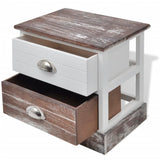 Bedside Cabinets 2 pcs Brown and White - Top-Down View