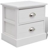 French Bedside Cabinet White - Front View