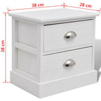 French Bedside Cabinet White