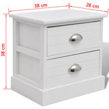 French Bedside Cabinet White - Rear View