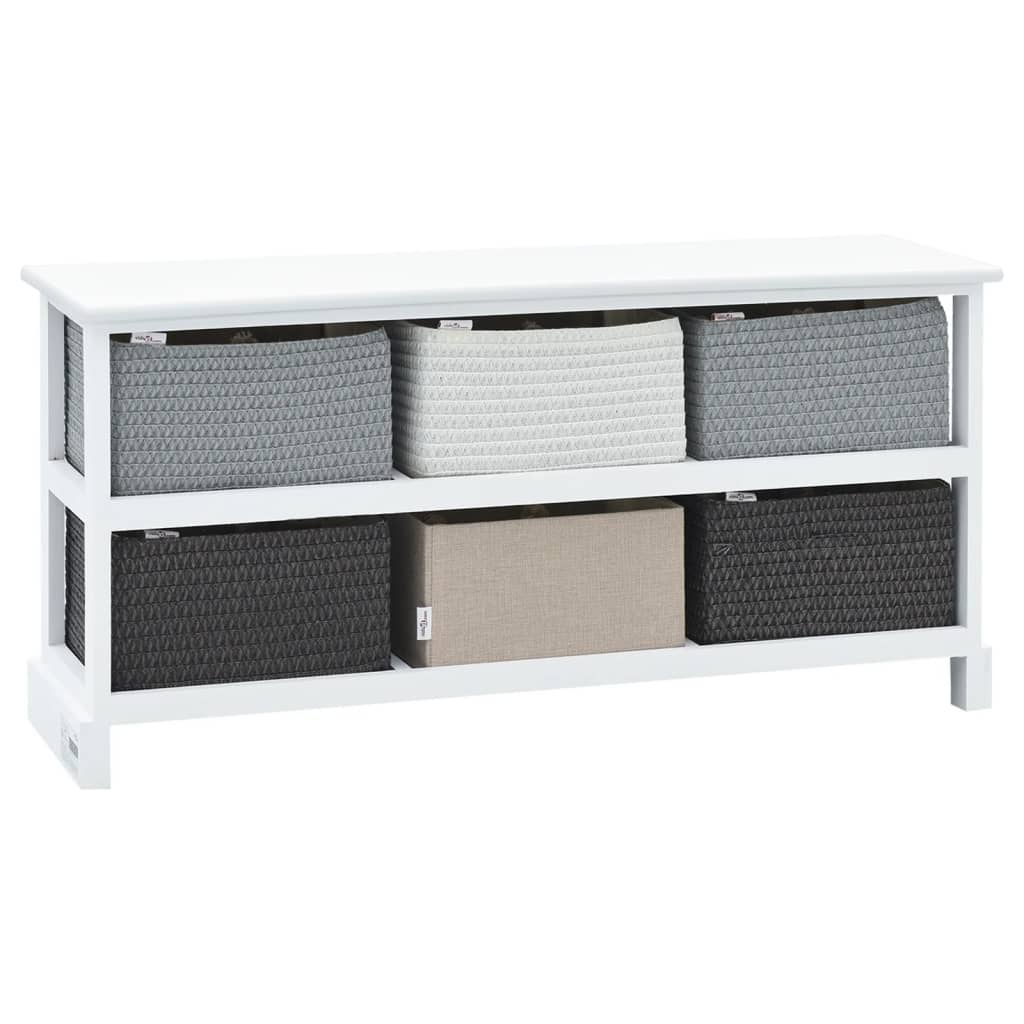 Storage Bench 6 Drawers Wood