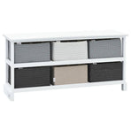 Storage Bench 6 Drawers Wood