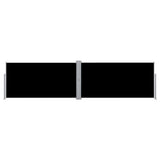 Retractable Side Awning Black 160x600 cm - Front View