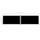 Retractable Side Awning Black 160x600 cm - Extra Image