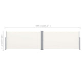 Retractable Side Awning 160x600 cm Cream