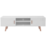 TV Stand MDF 150x35x48.5 cm High Gloss White - Front View