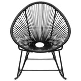 Outdoor Rocking Chair Black Poly Rattan - Front View