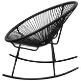 Outdoor Rocking Chair Black Poly Rattan - Side View