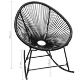 Outdoor Rocking Chair Black Poly Rattan - 45-Degree Angle