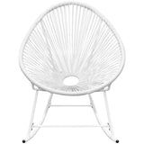 Outdoor Rocking Chair White Poly Rattan - Front View