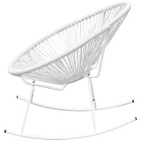 Outdoor Rocking Chair White Poly Rattan - Side View