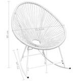 Outdoor Rocking Chair White Poly Rattan - 45-Degree Angle