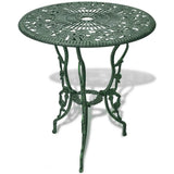 3 Piece Bistro Set Cast Aluminium Green - Front View