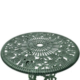 3 Piece Bistro Set Cast Aluminium Green - Side View