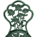 3 Piece Bistro Set Cast Aluminium Green - Close-Up Angle