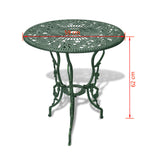 3 Piece Bistro Set Cast Aluminium Green - Extra Image