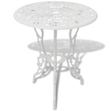 3 Piece Bistro Set Cast Aluminium White - Front View