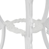 3 Piece Bistro Set Cast Aluminium White - Side View