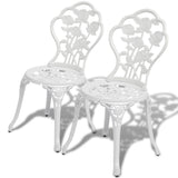 3 Piece Bistro Set Cast Aluminium White - Top-Down View