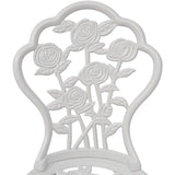 3 Piece Bistro Set Cast Aluminium White - 45-Degree Angle