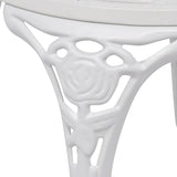 3 Piece Bistro Set Cast Aluminium White - Rear View