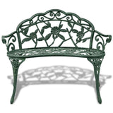 Garden Bench 100 cm Cast Aluminium Green - Front View
