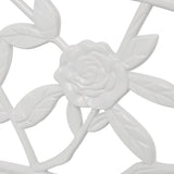Garden Bench 100 cm Cast Aluminium White - Side View