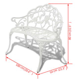 Garden Bench 100 cm Cast Aluminium White - Top-Down View