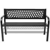 Garden Bench 118 cm Steel Black - Front View