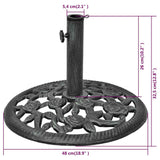 Umbrella Base Cast Iron 12 kg 48 cm - Low Angle