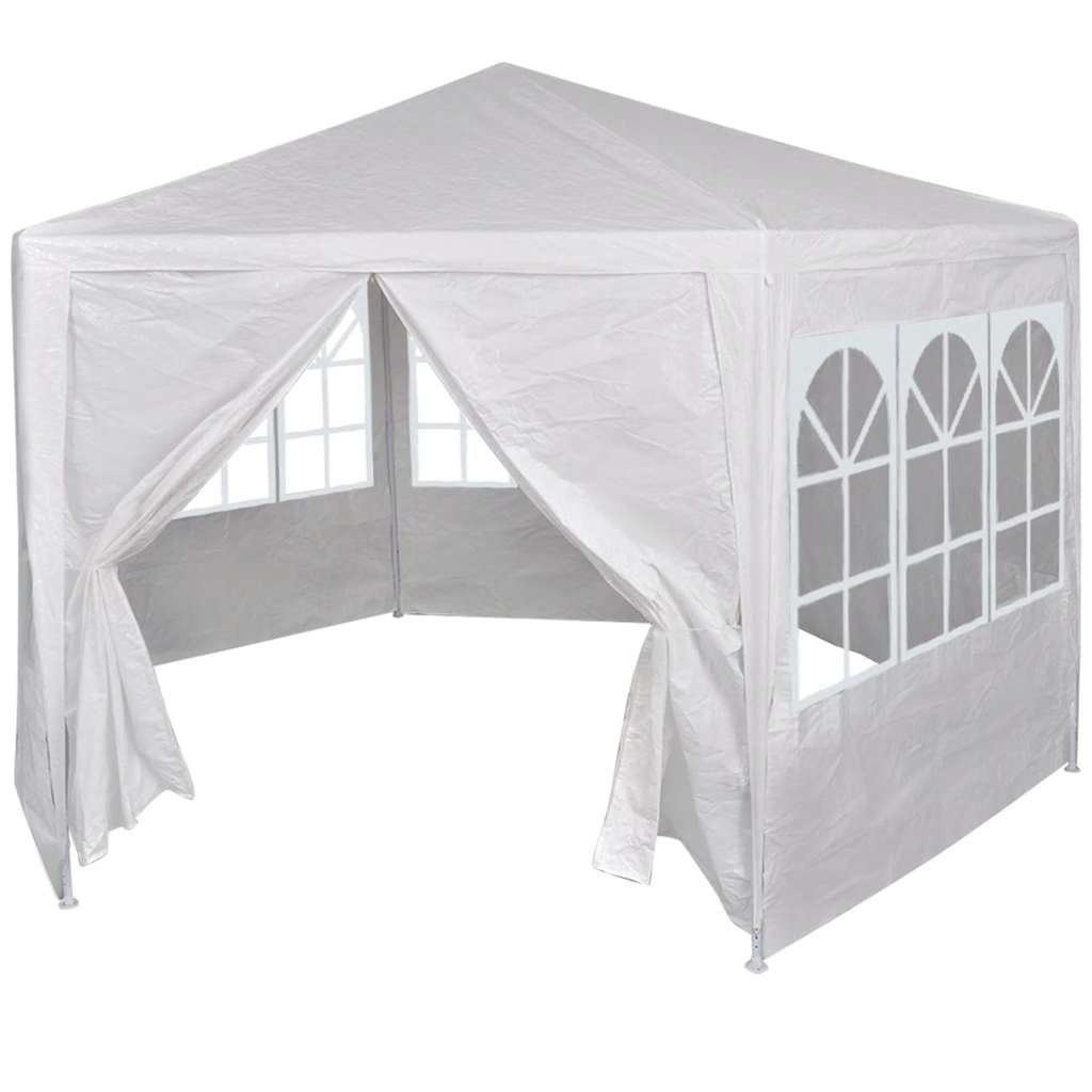 Marquee with 6 Side Walls White 2x2 m