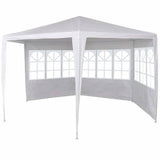 Marquee with 6 Side Walls White 2x2 m - Top-Down View