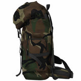 Army-Style Backpack 65 L Camouflage - Top-Down View