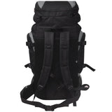 Hiking Backpack XXL 75 L Black and Grey - Top-Down View
