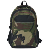 School Backpack 40 L Black and Camouflage - Front View