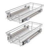 Pull-Out Wire Baskets 2 pcs Silver 300 mm - Front View
