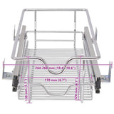 Pull-Out Wire Baskets 2 pcs Silver 300 mm - Low Angle