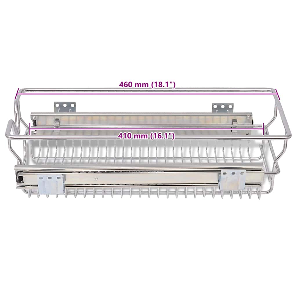 Pull-Out Wire Baskets 2 pcs Silver 300 mm